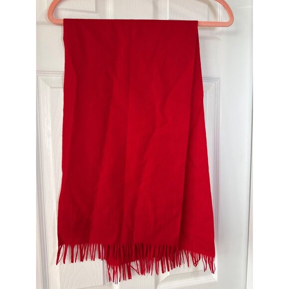 Vintage Pendleton Red Scarf with Fringe Made in USA - Picture 7 of 9